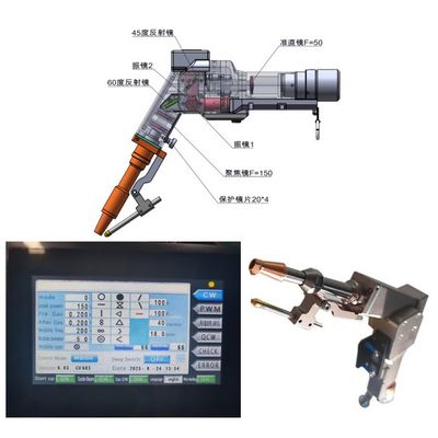 Un buen precio. Cabeza de soldadura por láser de doble oscilación portátil con lentes reflectantes de 60° y 45° en línea