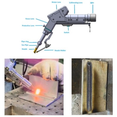 Máquina de soldadura láser portátil de alta precisión para acero inoxidable / acero al carbono y aluminio