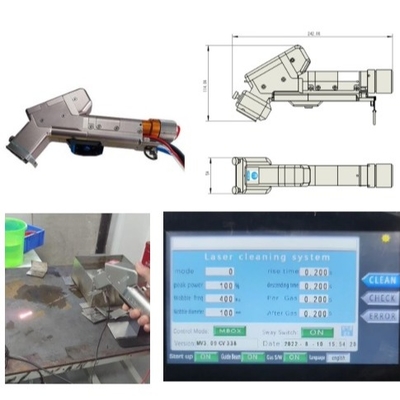 Máquina de limpieza industrial portátil con láser para metales de acero al carbono con tamaño de haz de 0-300 mm